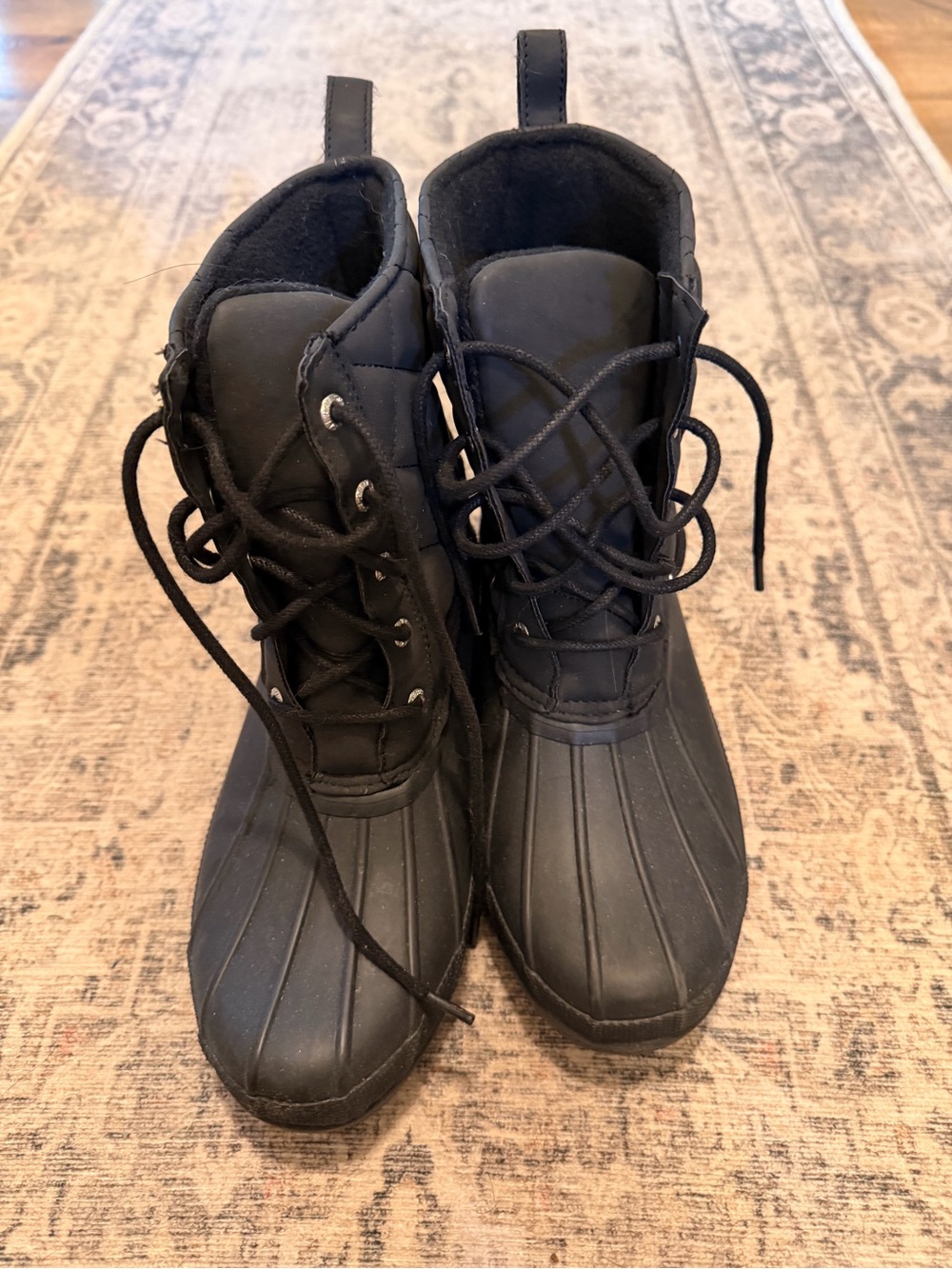 Sperry Black Tie-Up Boots – Like New!